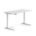 Jarvis Sitz-Steh-Gaming-Tisch mit weißer Platte und weißen Beinen.