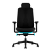 Vorderansicht eines Herman Miller Vantum Gaming-Stuhls in Abyss-Blau.