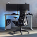 Ein Herman Miller X Logitech Embody Gaming Chair in Schwarz als Teil eines Gaming-Setups.